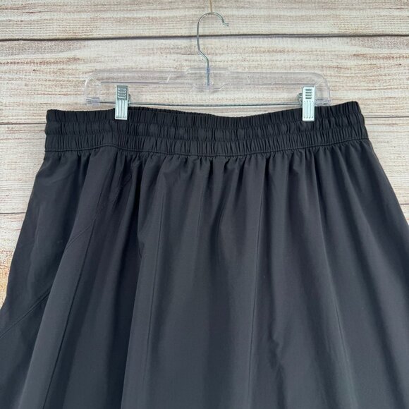 Athleta Arrival Drawstring Midi‎ Skirt Women's 22 Black Travel Stretch - Picture 4 of 12
